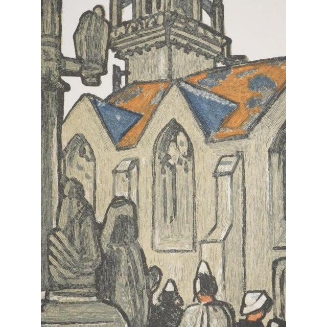 Mathurin Meheut, Brittany, Pilgrims in front of the church, Engraving For Sale - Image 8 of 9