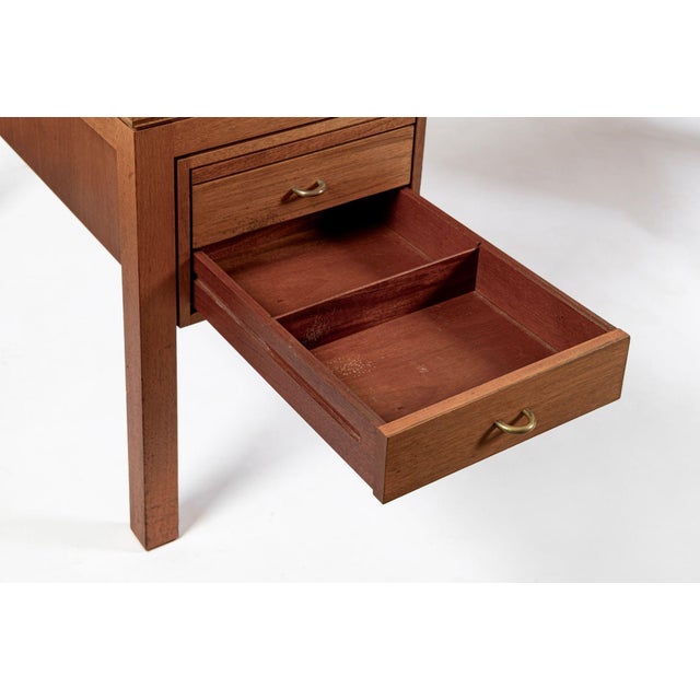 Brown Danish Mahogany Executive Desk by Søborg Møbler, Mid Century Modern Desk For Sale - Image 8 of 16
