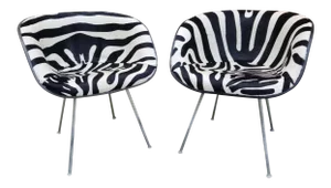 Mid Century Modern Eames La Fonda Chairs by Herman Miller Newly Reupholstered in Cowhide - Pair