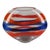 Red Stunning Italian Hand-Blown Art Glass Oval Shape Red & Blue Horizontal Bands Vase For Sale - Image 8 of 8