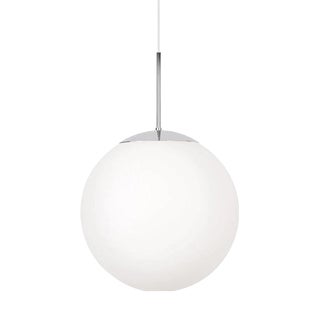 Scandinavian Glob Ceiling Lamp in Chrome Finish and Opal Glass from Konsthantverk For Sale