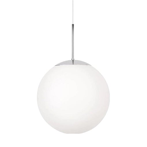Scandinavian Glob Ceiling Lamp in Chrome Finish and Opal Glass from Konsthantverk For Sale