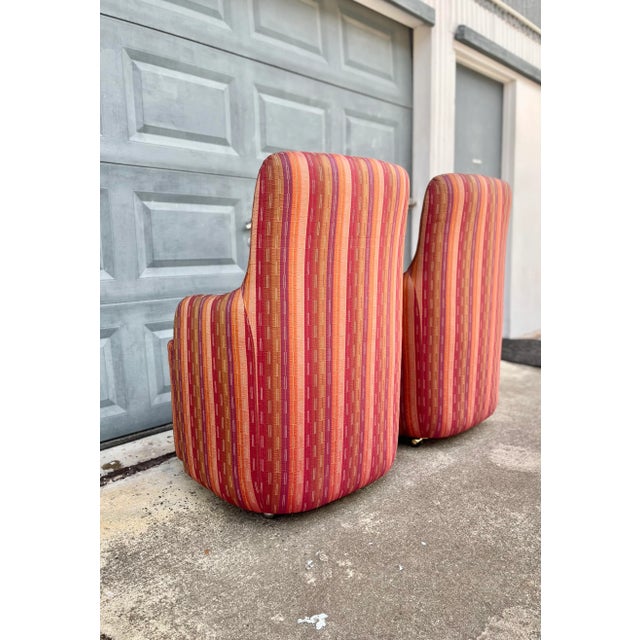 Pair of Rolling Armchairs or Side Chairs by Directional For Sale In Tampa - Image 6 of 13