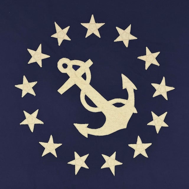 Large Modified Vintage Cotton Flag With New Yacht Ensign Emblem For Sale In Los Angeles - Image 6 of 8