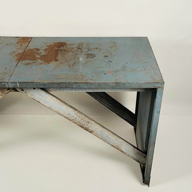 1940s 1940s Patinated Industrial Work Console For Sale - Image 5 of 9