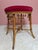 An antique English Chinese Chippendale Style Round Stool in Faux Bamboo Exquisite hand carved wooden and gilded base...