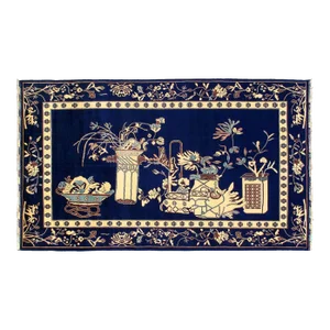 Pasargad Navy Blue Fine Hand Knotted Khotan Rug