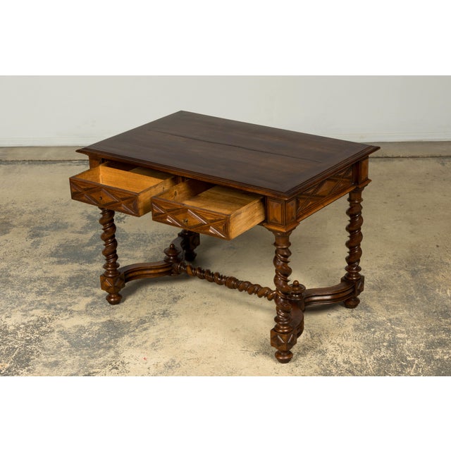 Late 19th Century French Louis XIII Style Walnut Writing Table For Sale - Image 12 of 18
