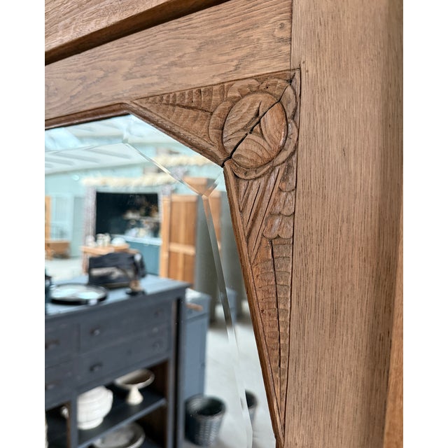 Art Deco Oak 3-Door Wardrobe, 1930s For Sale - Image 4 of 16