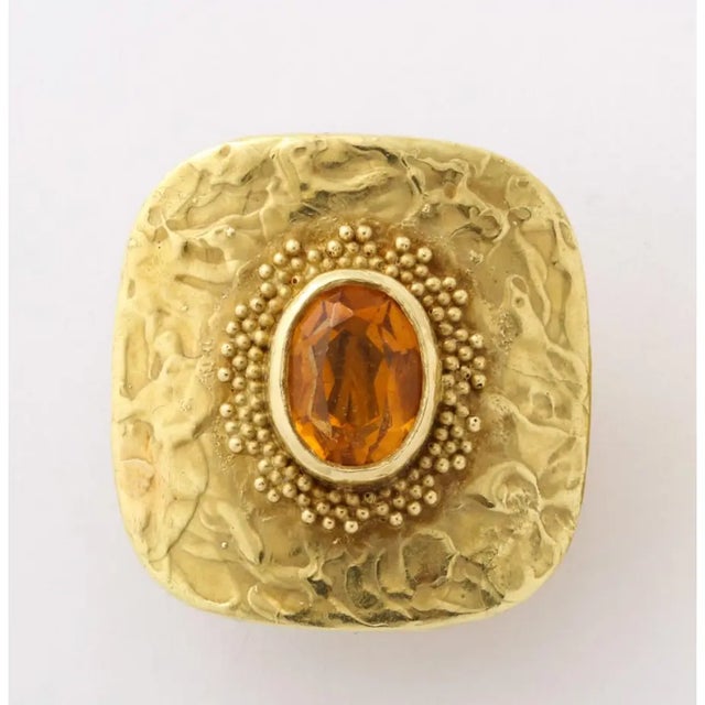 Modern Ed Weiner 18 Kt Gold and Citrine Earrings - 2 Pcs. For Sale - Image 3 of 8