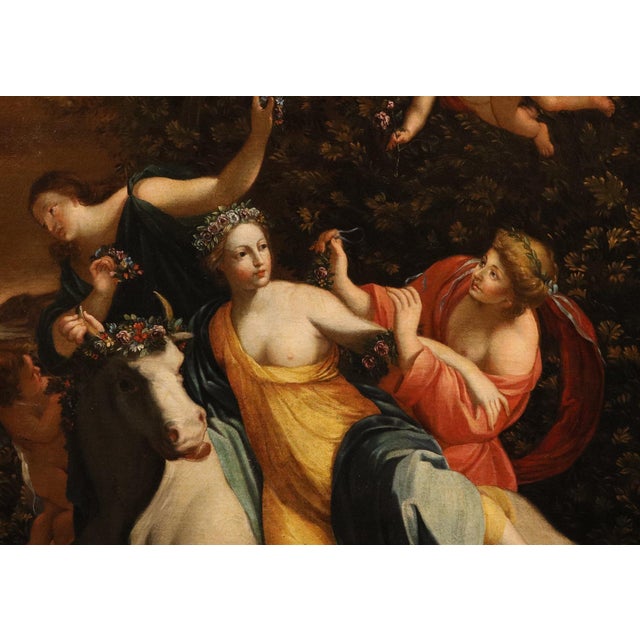 Rococo Follower of Simon Vouet, Nude The Rape of Europa, 18th Century Oil Painting on Canvas, Framed For Sale - Image 3 of 16