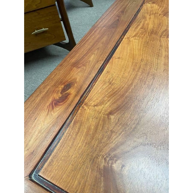 Wood Vintage Solid Walnut Rectangular Coffee Table, Cherry Finish, Ball and Claw Legs For Sale - Image 7 of 9