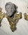 19th Century 4 Antique Ornate Victorian Face Gilt Bronze Metal Salvage Hardware Appliques For Sale - Image 5 of 9
