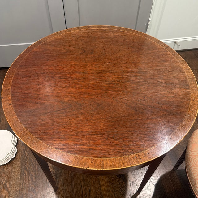 Kindel Winterthur round accent table with unique detailing