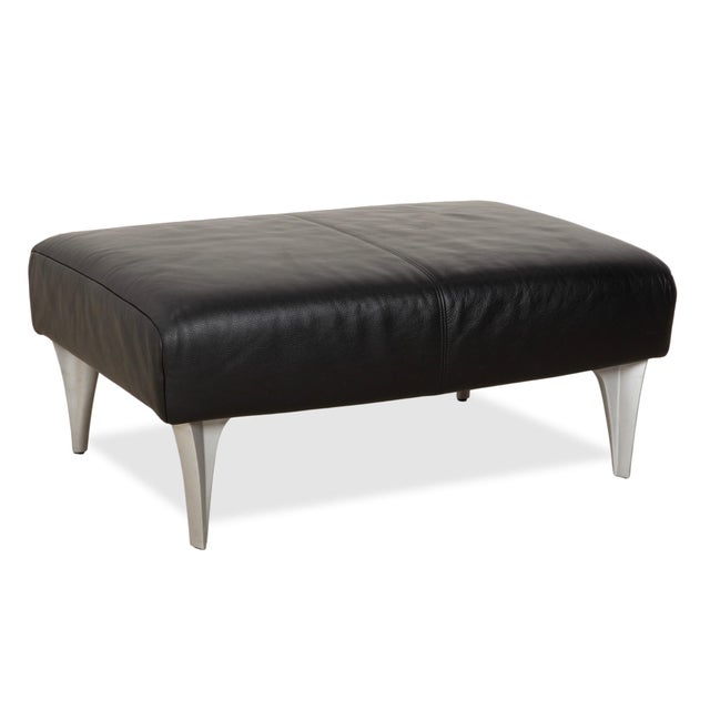 Model 1600 Ottoman in Black Leather from Rolf Benz For Sale - Image 10 of 10