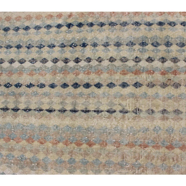 Textile Vintage Turkish Mid-Century Modern Rug With Diamond Stripe Design For Sale - Image 7 of 13
