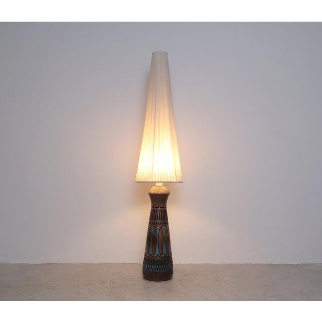 Mid-Century Modern Vintage Ceramic Floor Lamp by M. Zawadzki for Tilgmans Sweden, 1965 For Sale - Image 3 of 17