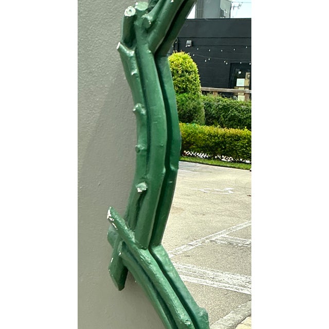 Vintage Green Painted Twig Mirror For Sale - Image 9 of 12