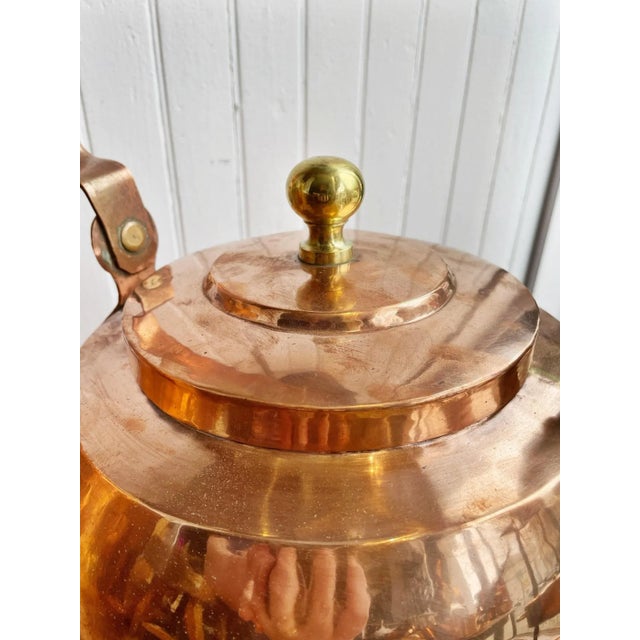 Antique French 7 Liter Copper Hotel Tea Kettle For Sale - Image 4 of 11
