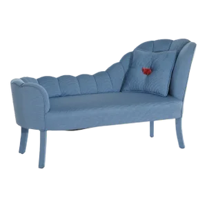Hollywood Regency Upholstered Scallop Form Recamier 20th Century
