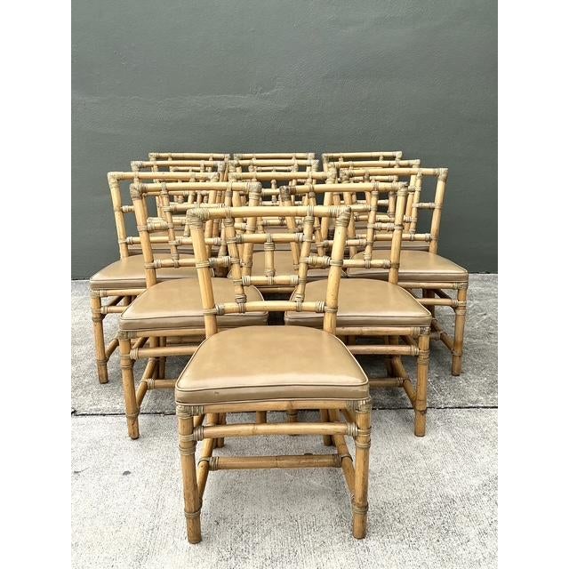 Mid-Century Modern Vintage McGuire Rattan Dining Chairs - Set of 12 For Sale - Image 3 of 12