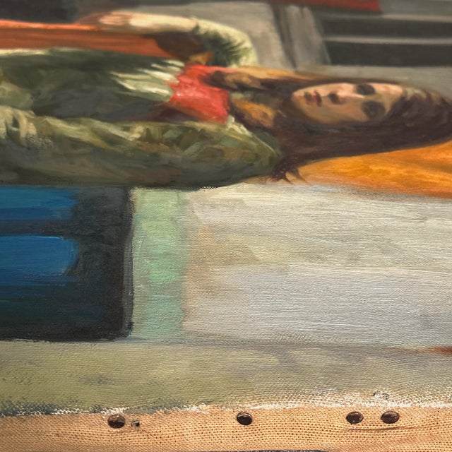 1950s Vintage Realist Female Figurative Studio Portrait (Ca. 1950, Oil on Canvas)/Degas For Sale - Image 5 of 9