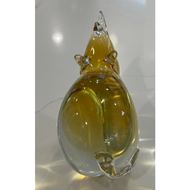 1980s Murano Style Amber Glass Rhino Figurine For Sale In Philadelphia - Image 6 of 9
