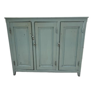 Parisian Kitchen Buffet with Three Doors in Patinated Beechwood For Sale