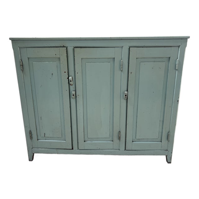 Parisian Kitchen Buffet with Three Doors in Patinated Beechwood For Sale
