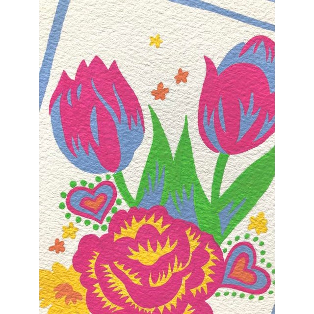 Contemporary 1990s Original Gouache Painting "Spring Tulips" by Kathleen Ney For Sale - Image 3 of 4
