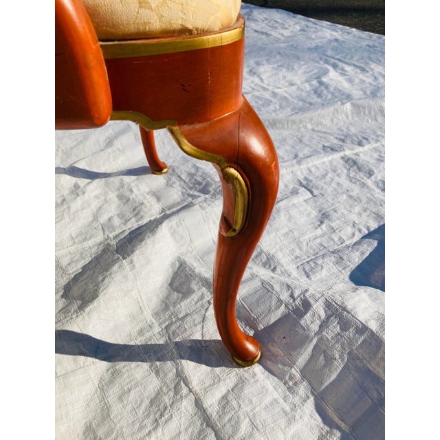 80's Kindel Furniture Queen Anne Style Arm Chair For Sale In New York - Image 6 of 13