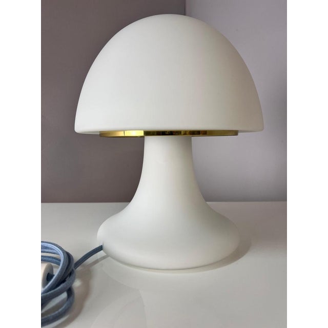 White Mushroom Table Lamp from Glashütte Limburg For Sale - Image 11 of 11