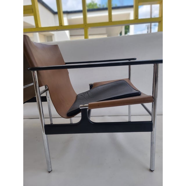Charles Pollock Knoll Chrome Leather Armchairs a Pair For Sale - Image 10 of 12