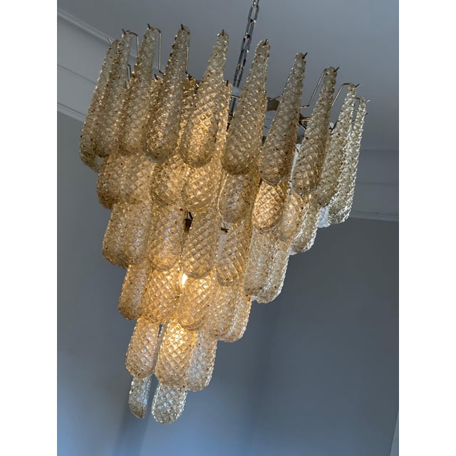 Murano Chandeliers in Amber Color in the style of Venini, Set of 2 For Sale - Image 14 of 15