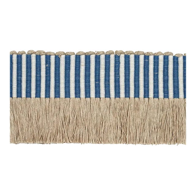 Sample - Schumacher Graphic Fringe in Blue For Sale