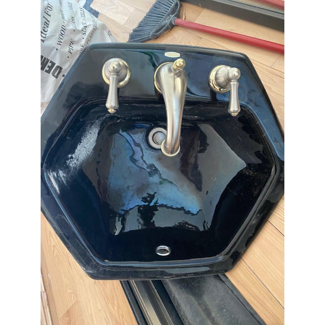 1980s Black Kohler Hexagon Sinks With Faucet Set Chairish