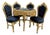 1970s Italian Baroque Gold Velvet Dining Set - 5 PCS For Sale