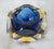 Blue C.1970s Italian Alessandro Mandruzzato, Hand Blown Faceted Murano Cobalt, Amber & Clear For Sale - Image 8 of 18