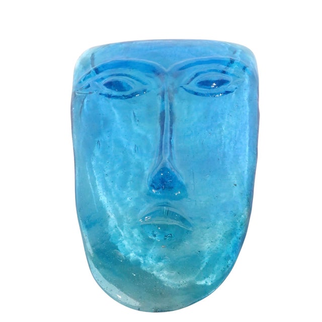 Blenko Late 20th Century Art Glass Mask Made in Mexico by Jaramillo Bros. For Sale - Image 4 of 6