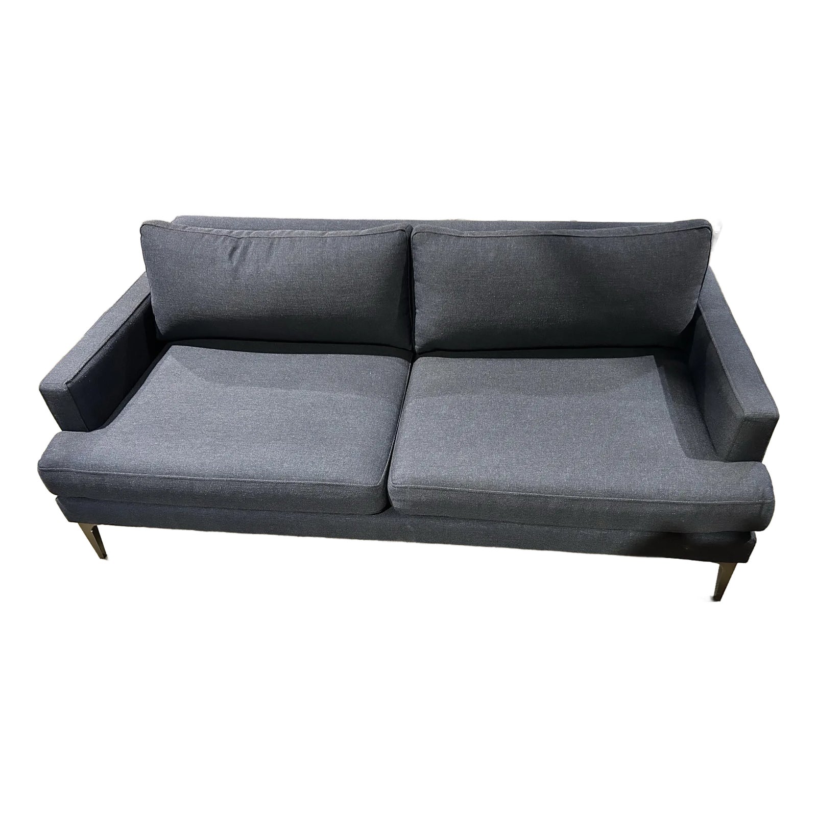 Grey West Elm Twill Couch | Chairish