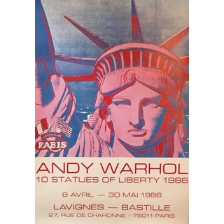 Andy Warhol Exhibition Poster Statue of Liberty For Sale