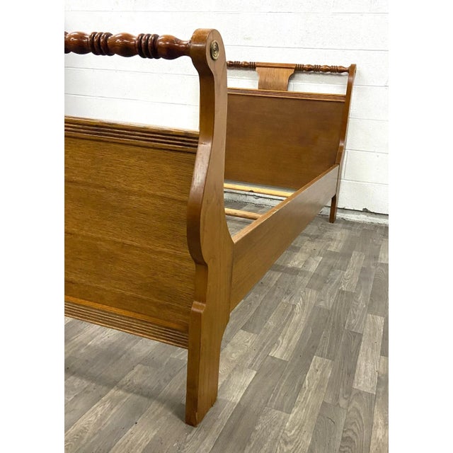 Vintage Twin Size Tiger Oak Sleigh Bed Chairish