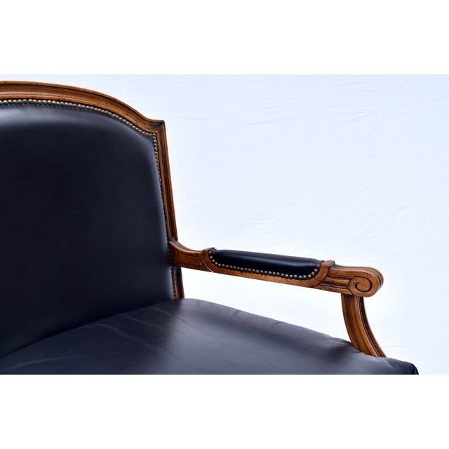 Louis Xvi Style Leather Fauteuil Chairs For Sale - Image 12 of 12