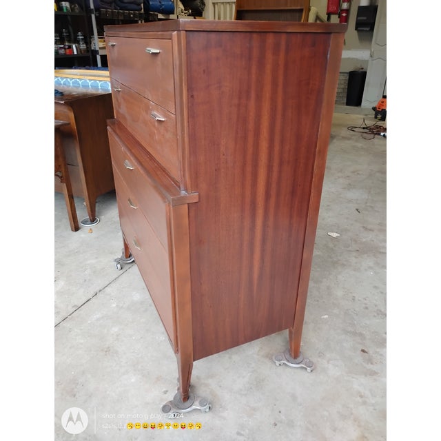 Mid 20th Century Mid 20th Century Kent Coffey Tempo Tallboy Mid Century Modern Dresser Chest of Drawers For Sale - Image 5 of 12