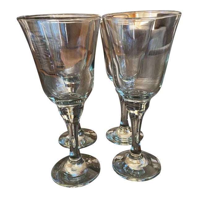1930s Pasabahce Tulip Shape Water Goblets- Set of 4 For Sale