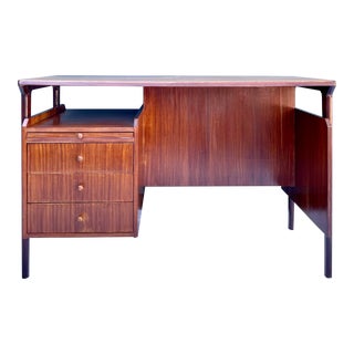 Mid-Century Danish Modern Floating Ponti-Style Desk For Sale