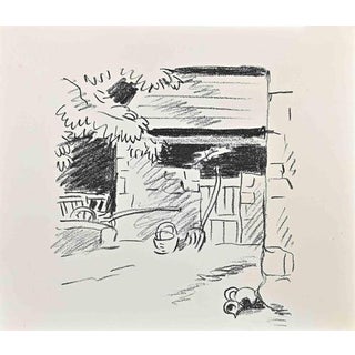Wilhelm Gimmi, The Yard, Lithograph, 1955 For Sale
