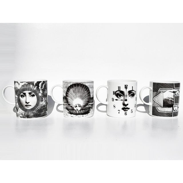 Art Deco 1980s Piero Fornasetti Julia Collection Coffee Cups for Rosenthal - Set of 4 For Sale - Image 3 of 10