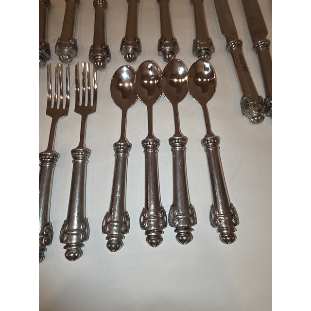 Silver 1990s Vagabond House Pewter and Stainless Flatware Medici Pattern 19 Pieces For Sale - Image 8 of 12