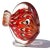 Murano Vintage Murano Red Orange White Gold Flecks Italian Art Glass Flat Fish Figure Sculpture Paperweight For Sale - Image 4 of 11